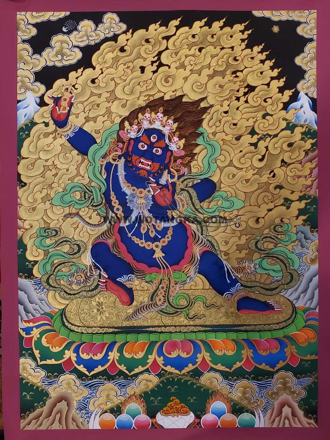 编号182-239594:彩绘唐卡-金刚手菩萨(75*55CM左右)