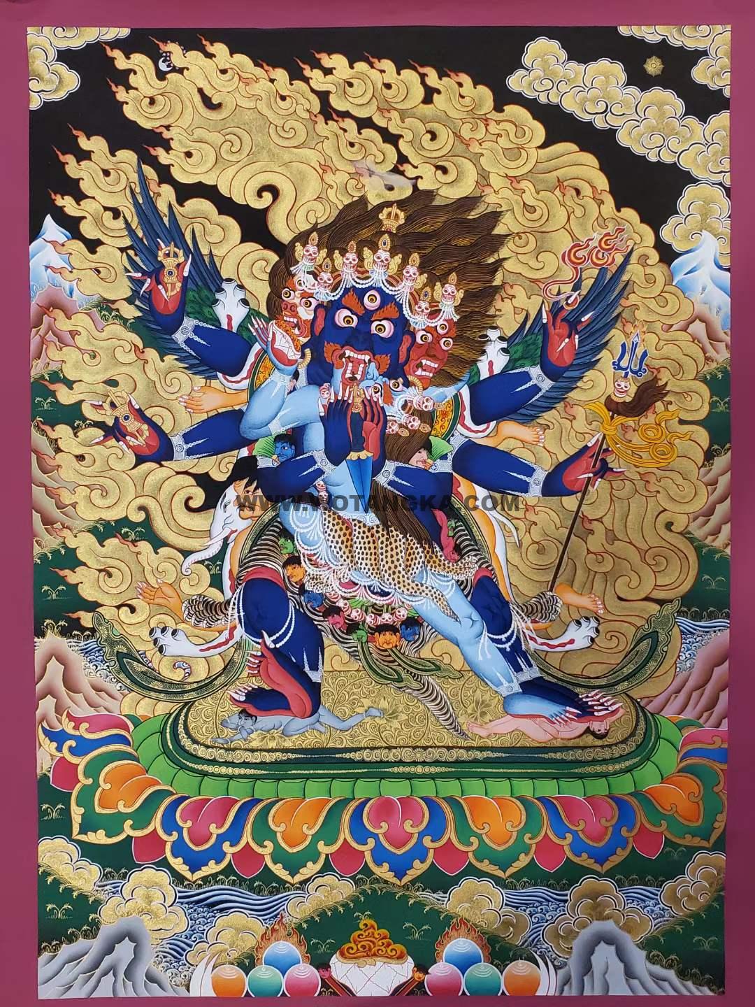 编号182-273795:彩绘唐卡-普巴金刚(75*55CM左右)