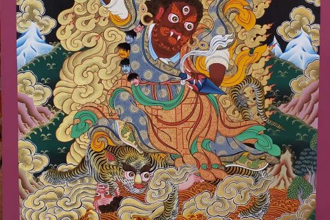 编号182-276525：彩绘唐卡-莲花生大士·莲师八相之忿怒金刚上师（75*55CM左右）