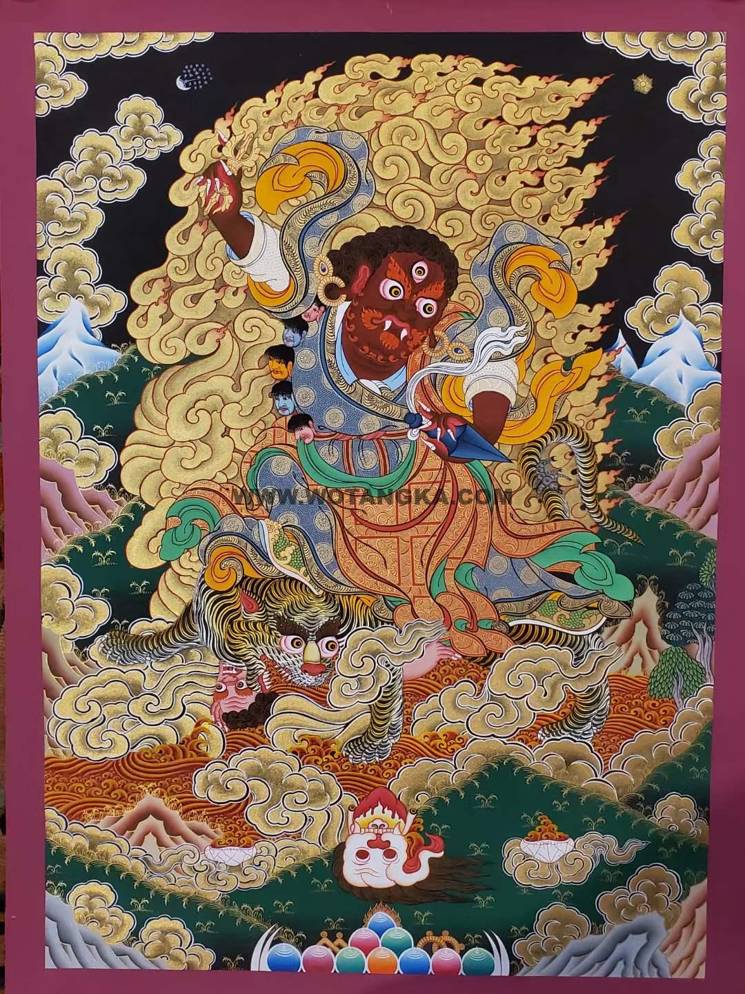 编号182-276525：彩绘唐卡-莲花生大士·莲师八相之忿怒金刚上师（75*55CM左右）