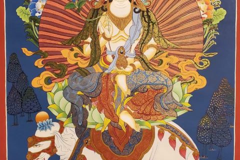编号182-283503：彩绘唐卡-普贤菩萨（75*50CM左右）