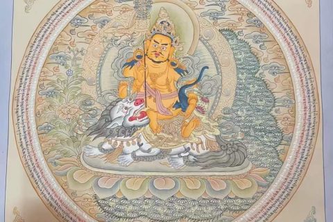 编号182-297629：彩绘唐卡-财宝天王坛城（50*50CM左右）