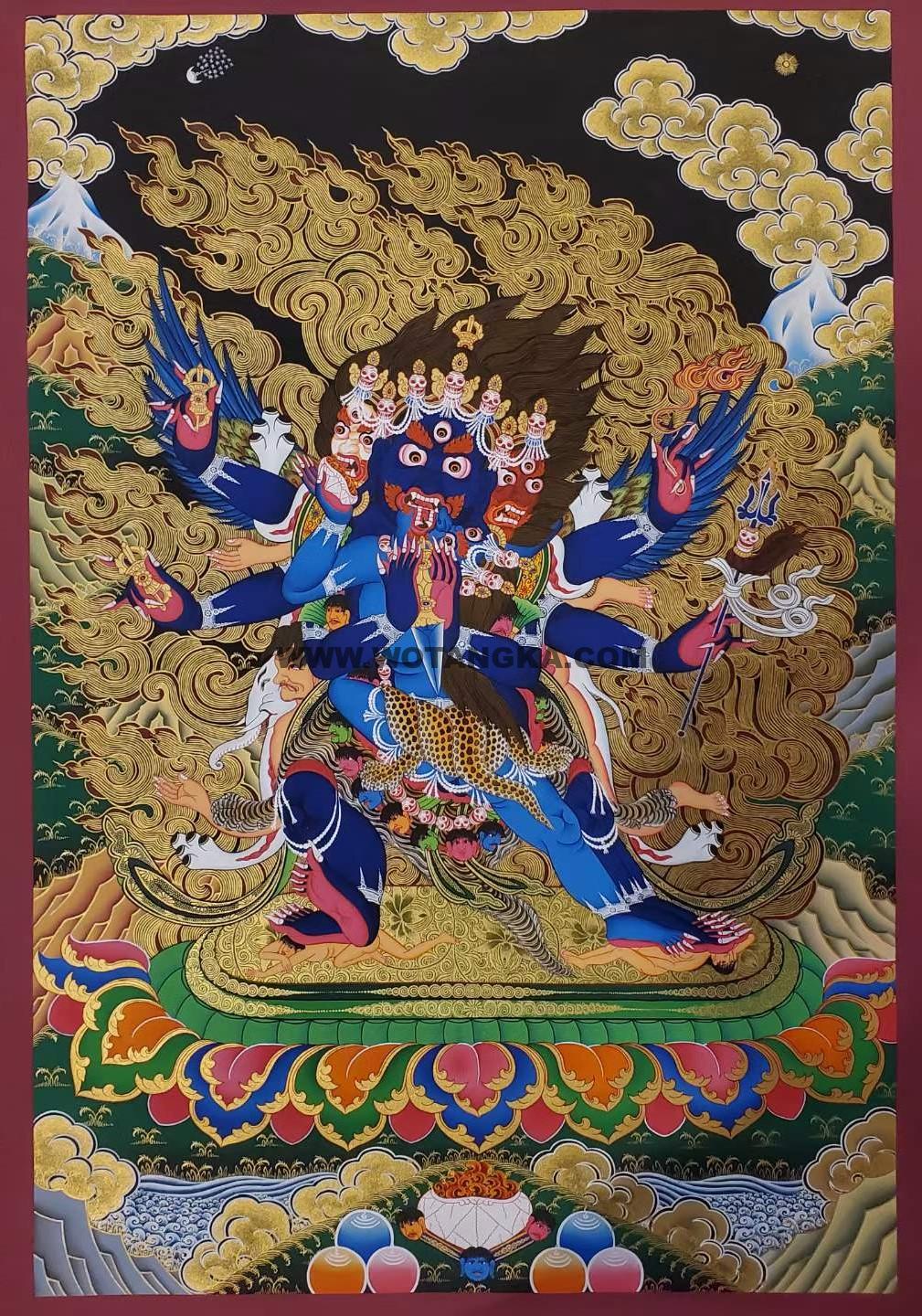 编号182-319254:彩绘唐卡-普巴金刚(75*55CM左右)