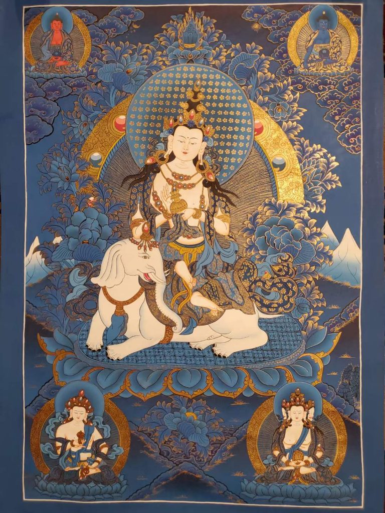 编号182-322473：蓝金唐卡-普贤菩萨（75*50CM左右）