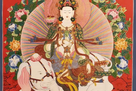 编号182-334402：红金唐卡-普贤菩萨（75*50CM左右）