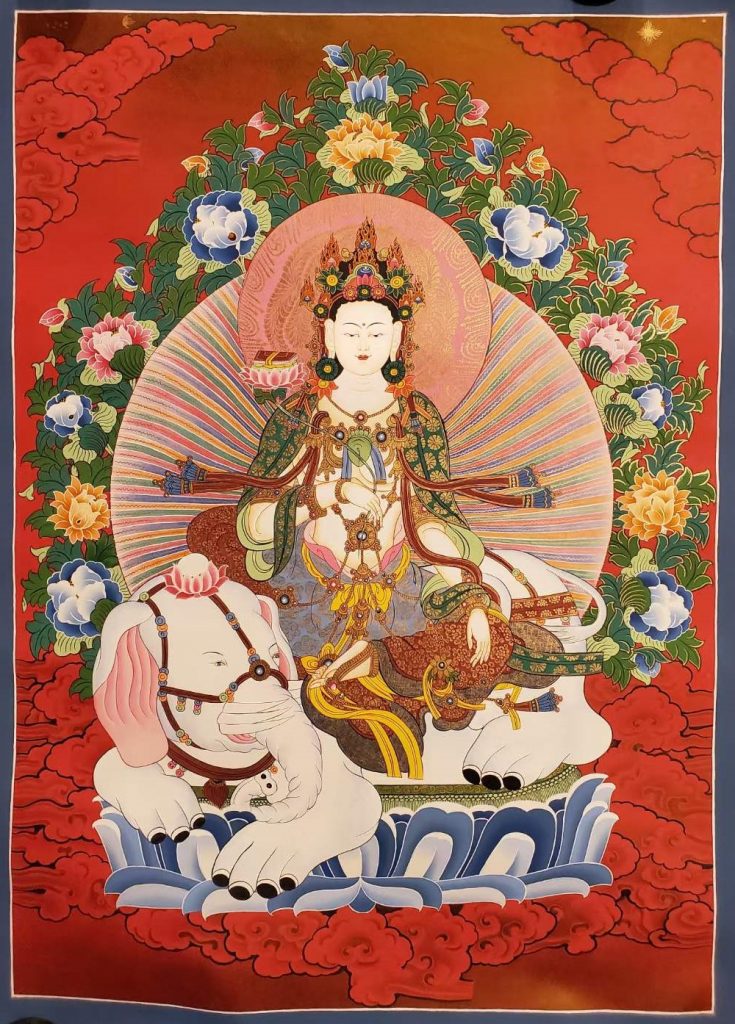 编号182-334402：红金唐卡-普贤菩萨（75*50CM左右）