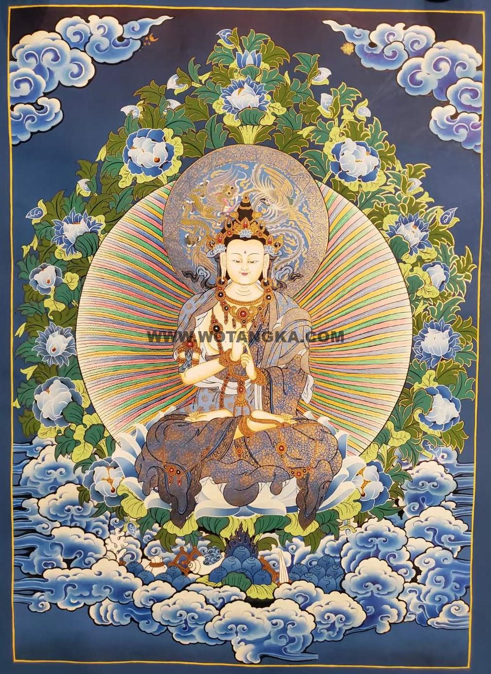 编号182-364806：蓝金唐卡-大日如来（75*50CM左右）