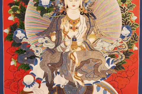 编号182-373416：红金唐卡-普贤菩萨（75*50CM左右）