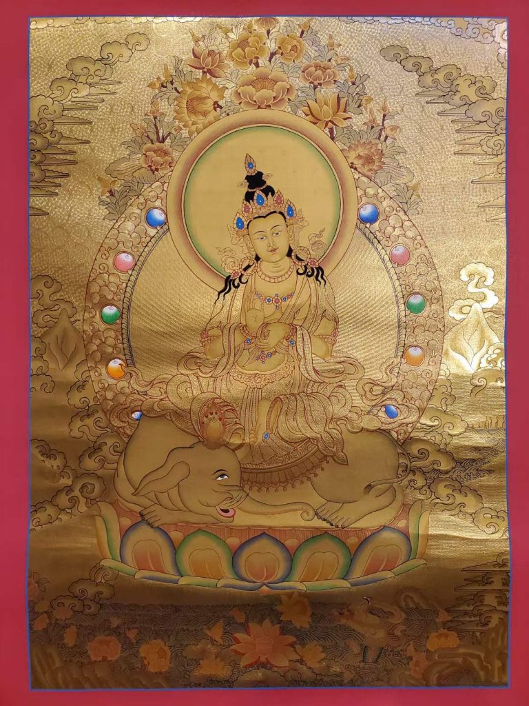 编号182-443372：黄金唐卡-普贤菩萨（75*50CM左右）