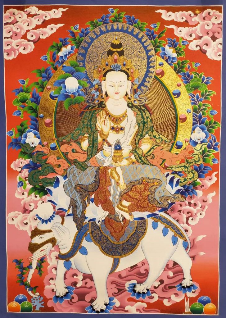 编号182-446019：红金唐卡-普贤菩萨（75*50CM左右）