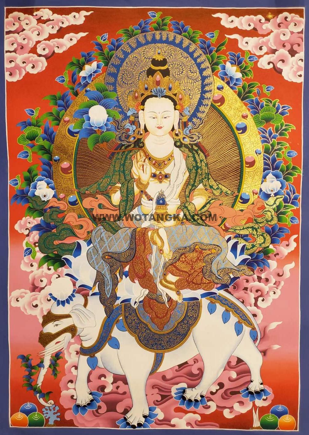 编号182-446019:红金唐卡-普贤菩萨(75*50CM左右)