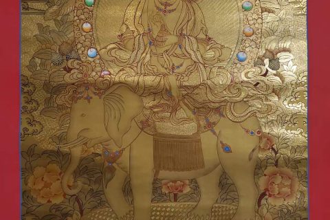 编号182-450718：黄金唐卡-普贤菩萨（75*50CM左右）