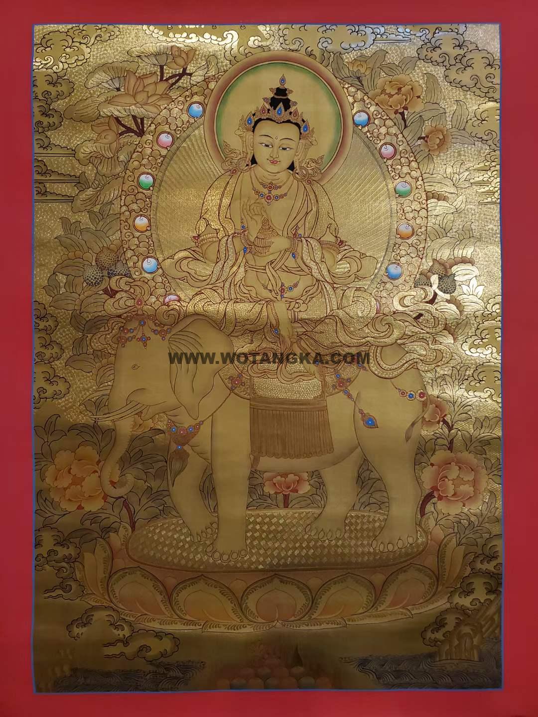 编号182-450718：黄金唐卡-普贤菩萨（75*50CM左右）