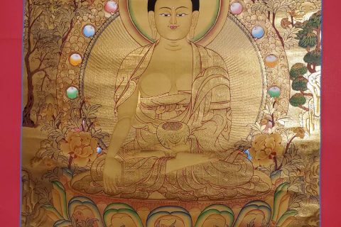 编号182-504051：黄金唐卡-释迦牟尼佛（75*50CM左右）