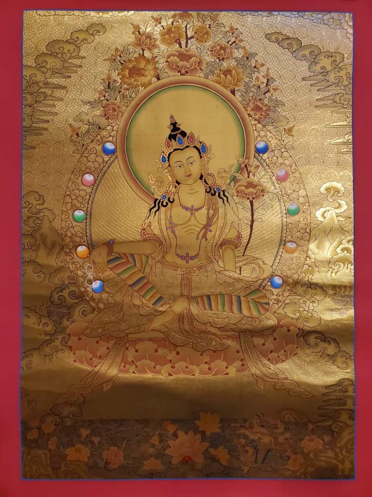 编号182-524440：黄金唐卡-绿度母（75*50CM左右）