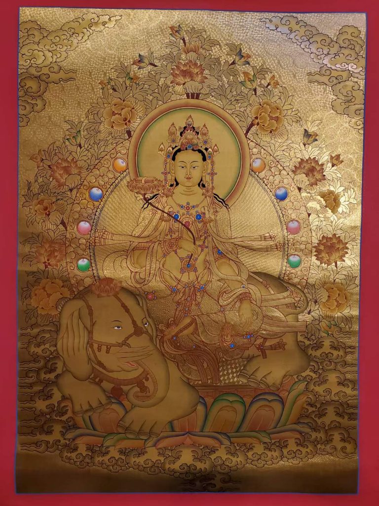 编号182-530184：黄金唐卡-普贤菩萨（75*50CM左右）