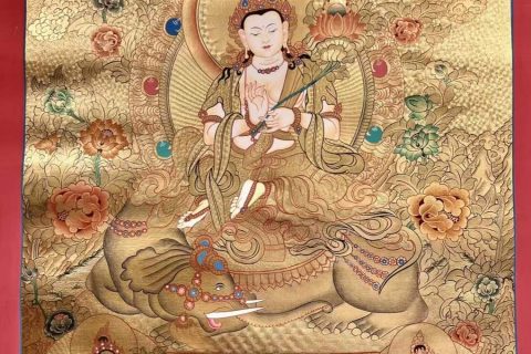 编号182-530202：黄金唐卡-普贤菩萨（75*50CM左右）