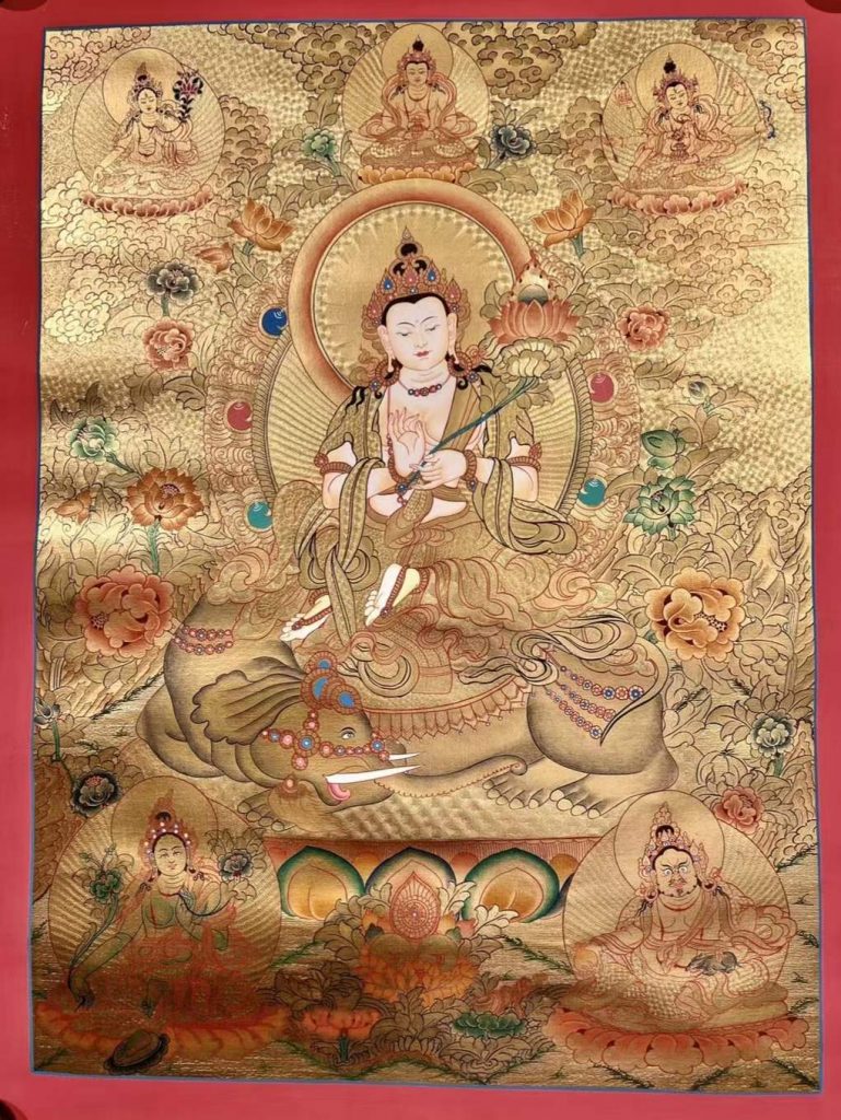 编号182-530202：黄金唐卡-普贤菩萨（75*50CM左右）