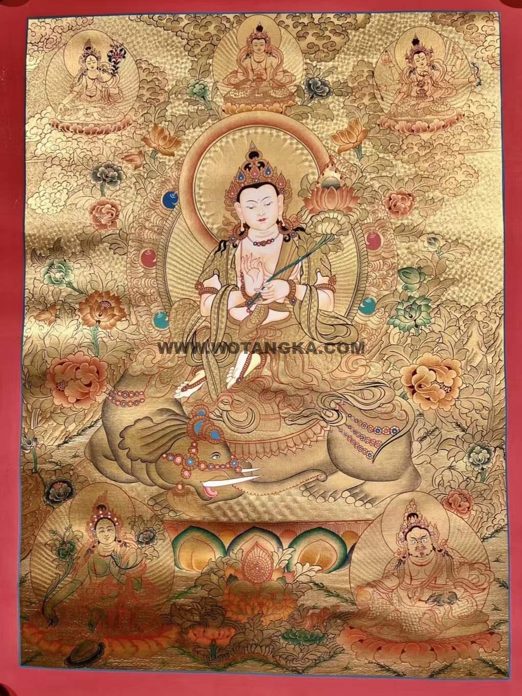 编号182-530202:黄金唐卡-普贤菩萨(75*50CM左右)