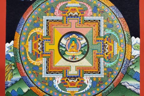 编号182-541762：彩绘唐卡-释迦牟尼佛坛城（95*65CM左右）