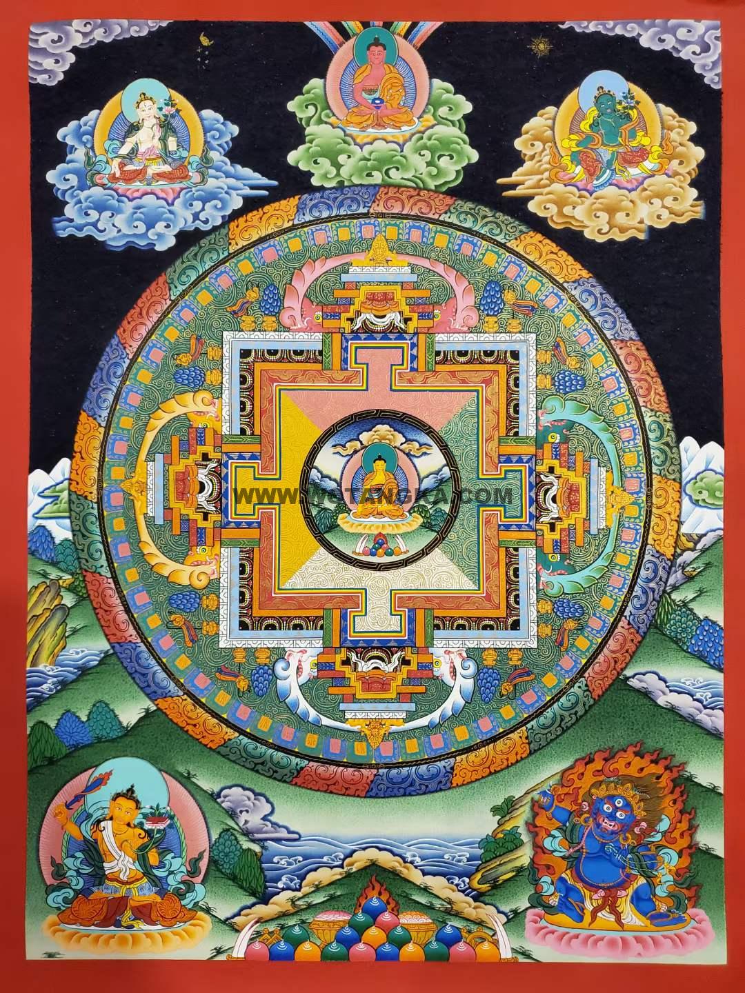 编号182-541762:彩绘唐卡-释迦牟尼佛坛城(95*65CM左右)