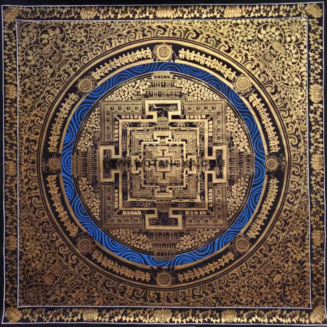 编号182-770381：黑金唐卡-时轮金刚坛城（150*150CM左右）