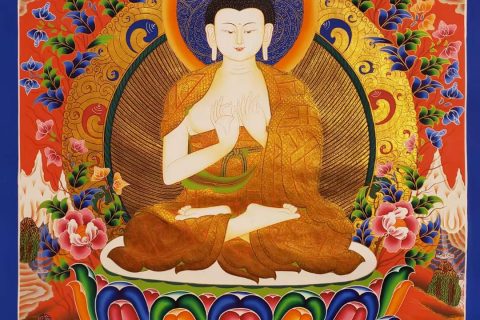 编号182-785963：彩绘唐卡-大日如来（80*60CM左右）