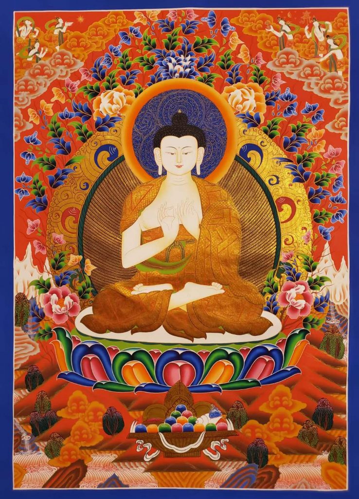 编号182-785963：彩绘唐卡-大日如来（80*60CM左右）