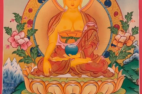 编号182-789303：彩绘唐卡-释迦牟尼佛（60*45CM左右）