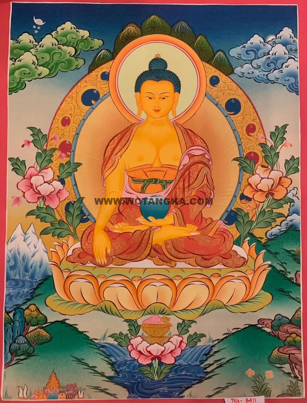 编号182-789303：彩绘唐卡-释迦牟尼佛（60*45CM左右）