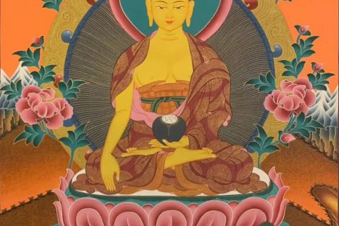 编号182-794438：彩绘唐卡-释迦牟尼佛（60*45CM左右）