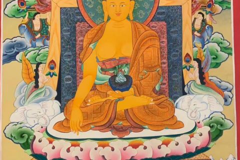 编号182-804532：彩绘唐卡-释迦牟尼佛（74*50CM左右）