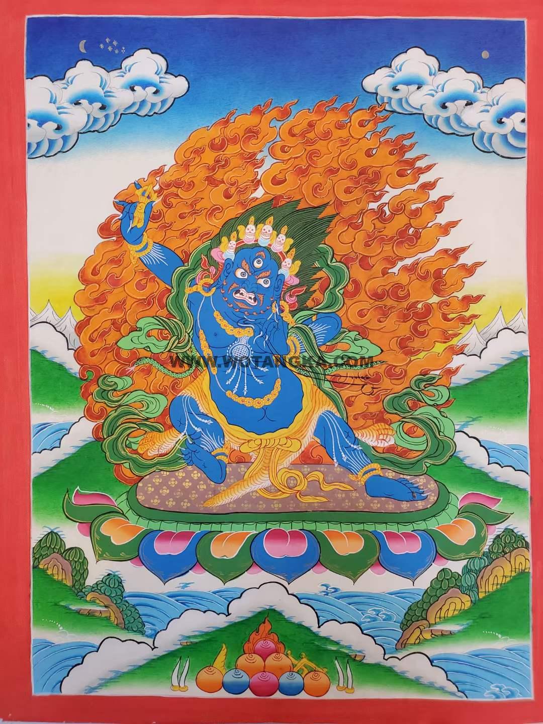 编号182-862023:彩绘唐卡-金刚手菩萨(55*40CM左右)