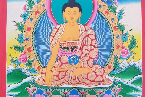 编号182-869510：彩绘唐卡-释迦牟尼佛（55*40CM左右）