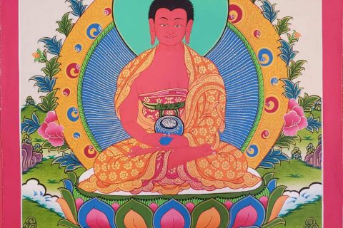 编号182-877402：彩绘唐卡-阿弥陀佛（55*40CM左右）