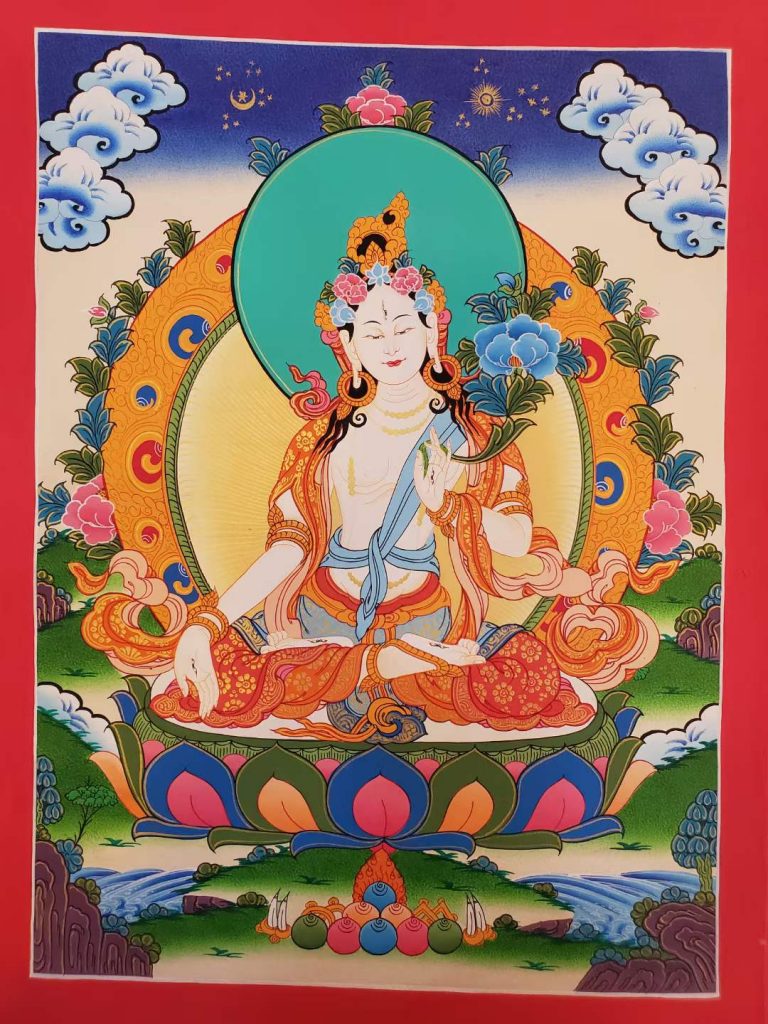 编号182-939706：彩绘唐卡-白度母（55*40CM左右）