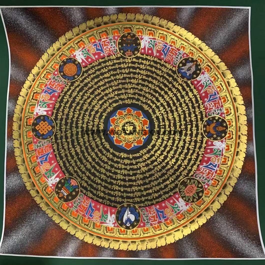 编号191-165145：彩绘唐卡-吉祥八宝坛城（50*50CM左右）