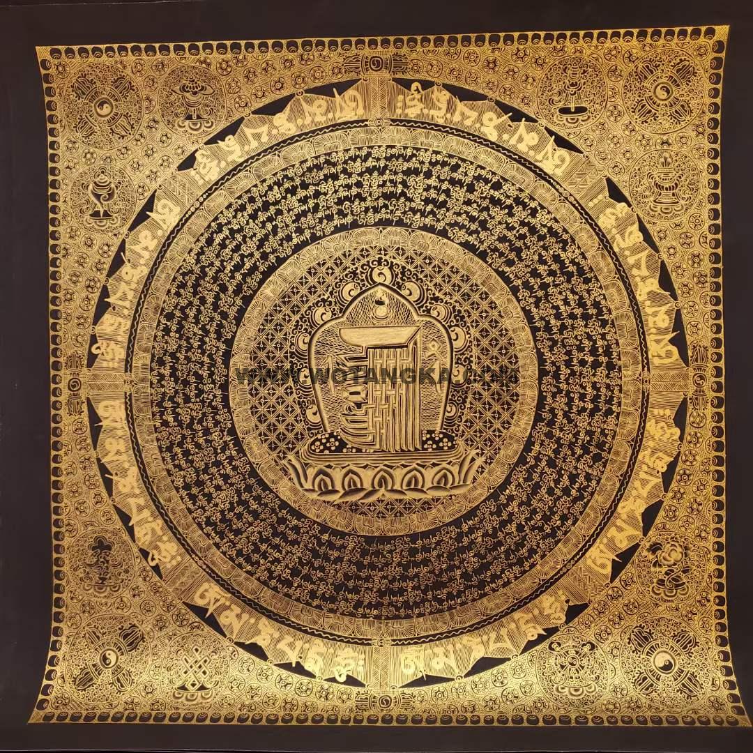 编号191-416617：黑金唐卡-十相自在坛城（50*50CM左右）