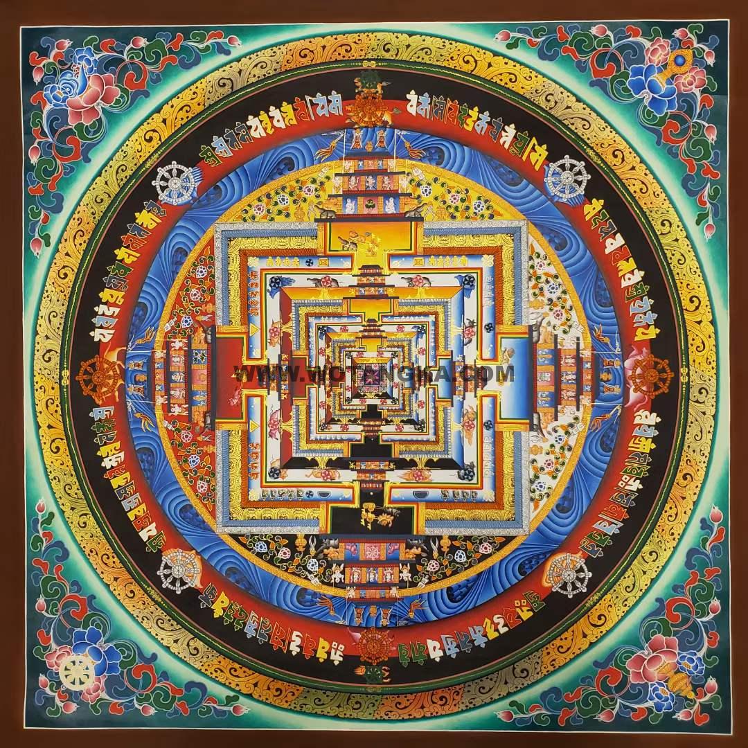 编号191-499851:彩绘唐卡-时轮金刚坛城(70*70CM左右)
