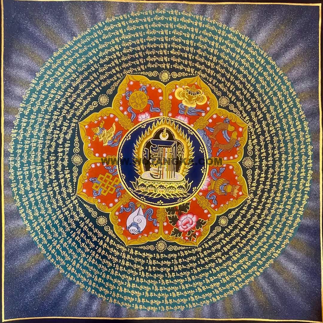 编号191-502864：彩绘唐卡-十相自在坛城（50*50CM左右）