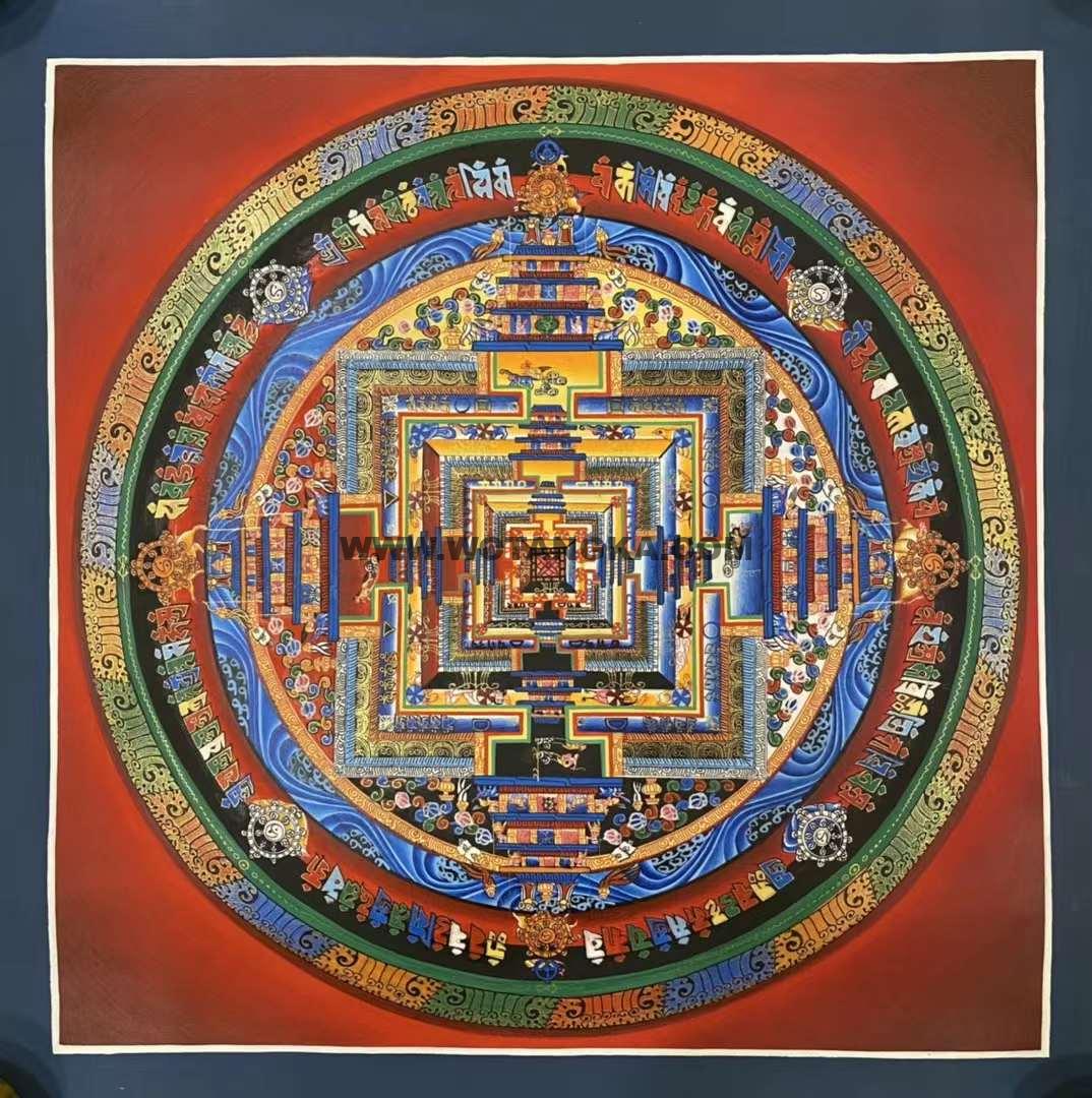 编号191-807356:彩绘唐卡-时轮金刚坛城(30*30CM左右)