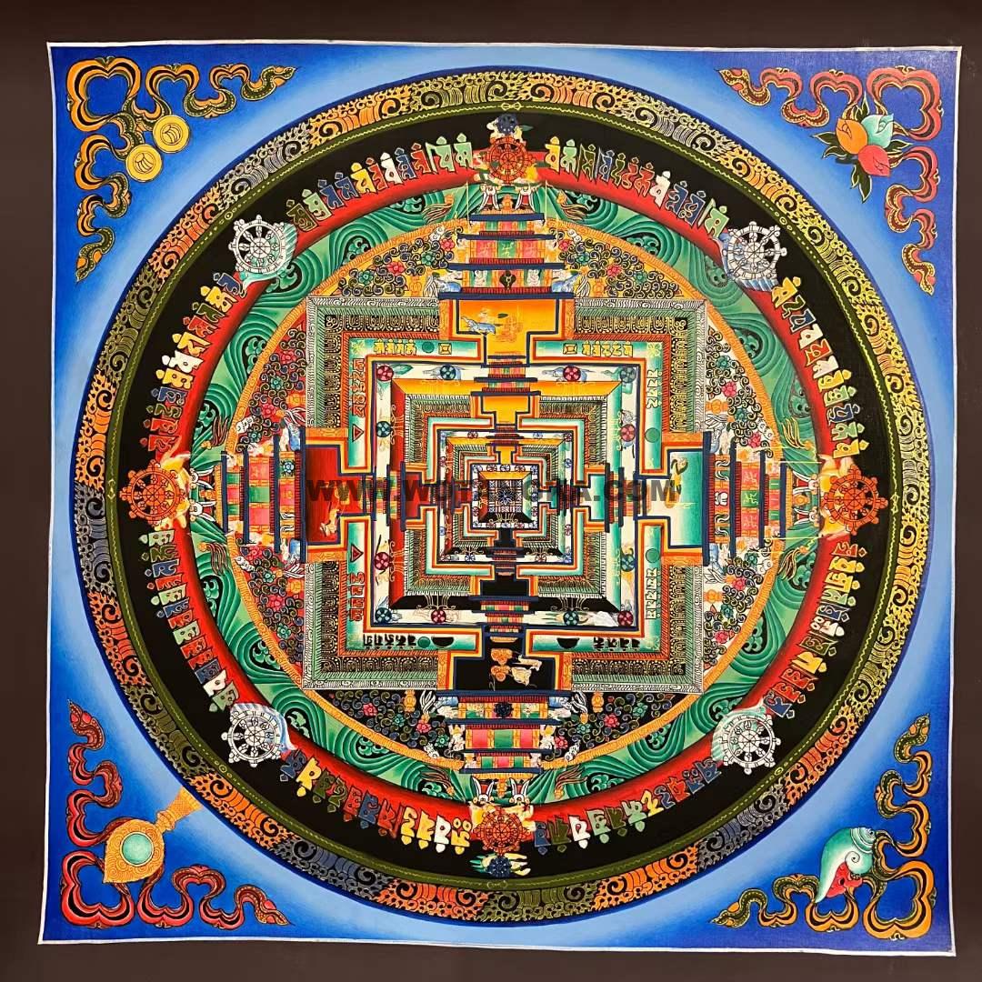 编号191-950117：彩绘唐卡-时轮金刚坛城（40*40CM左右）