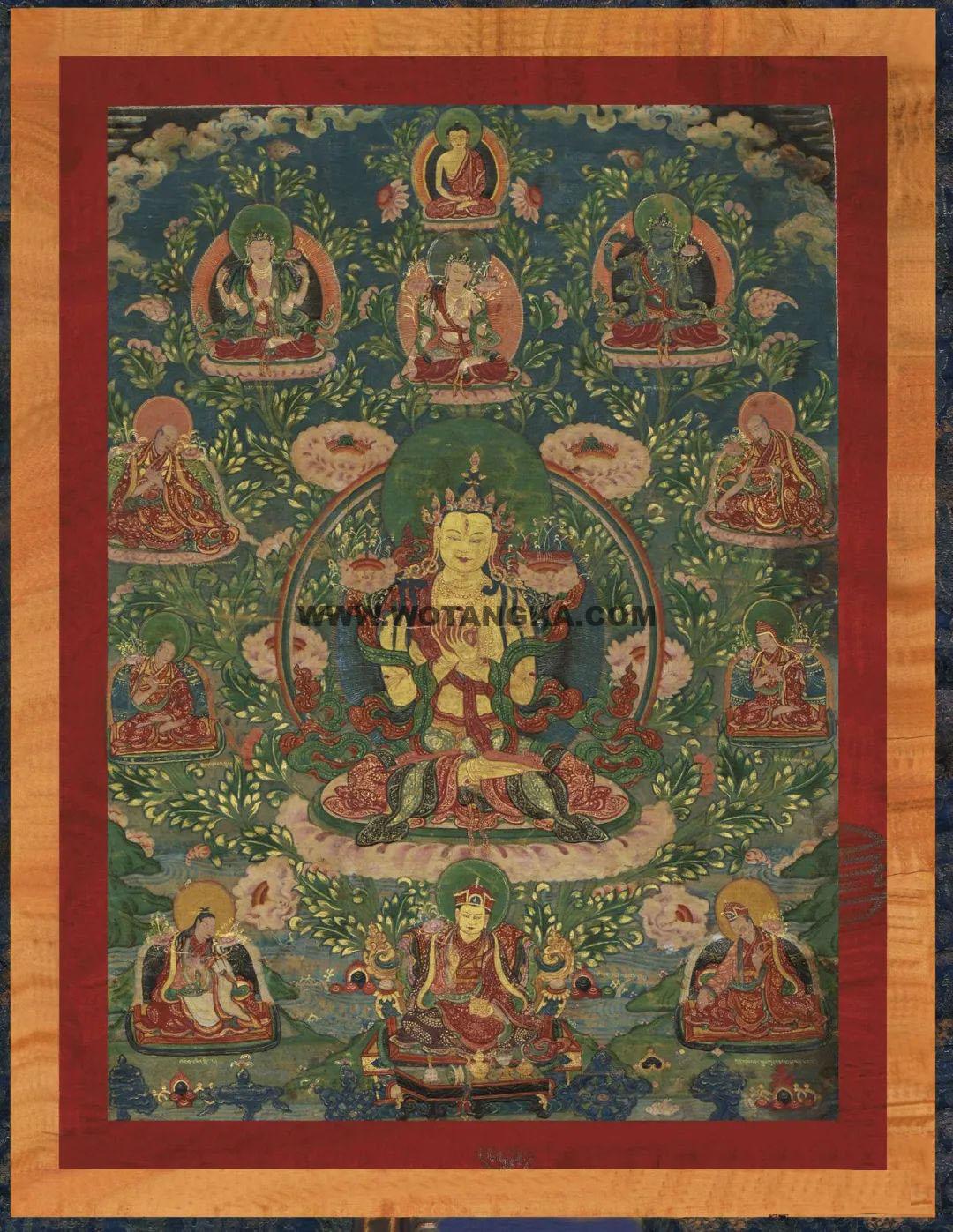 沃唐卡编号AC28727：绿文殊菩萨