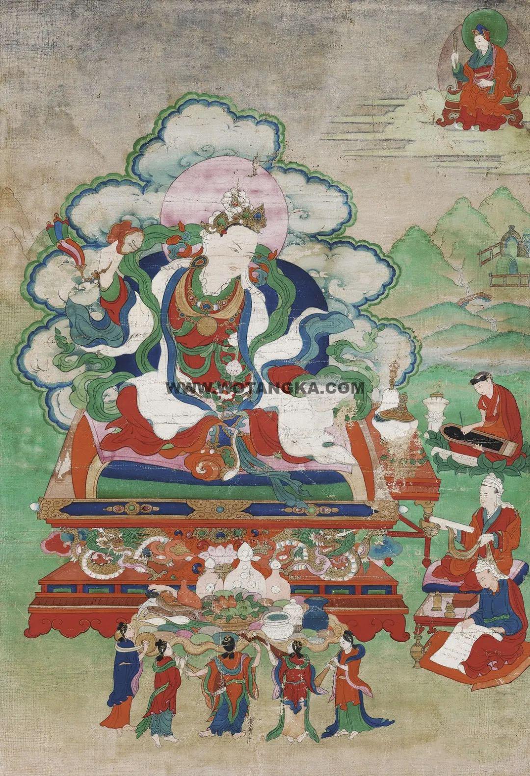 沃唐卡编号AC39391：莲花生大士·爱慧上师