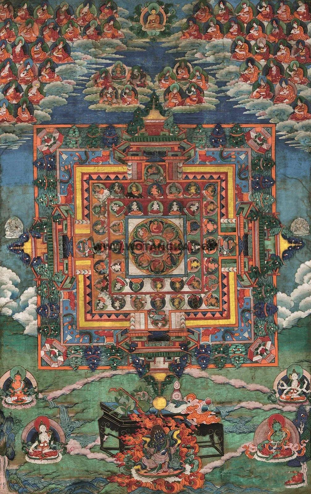 沃唐卡编号AC40828：药师佛坛城