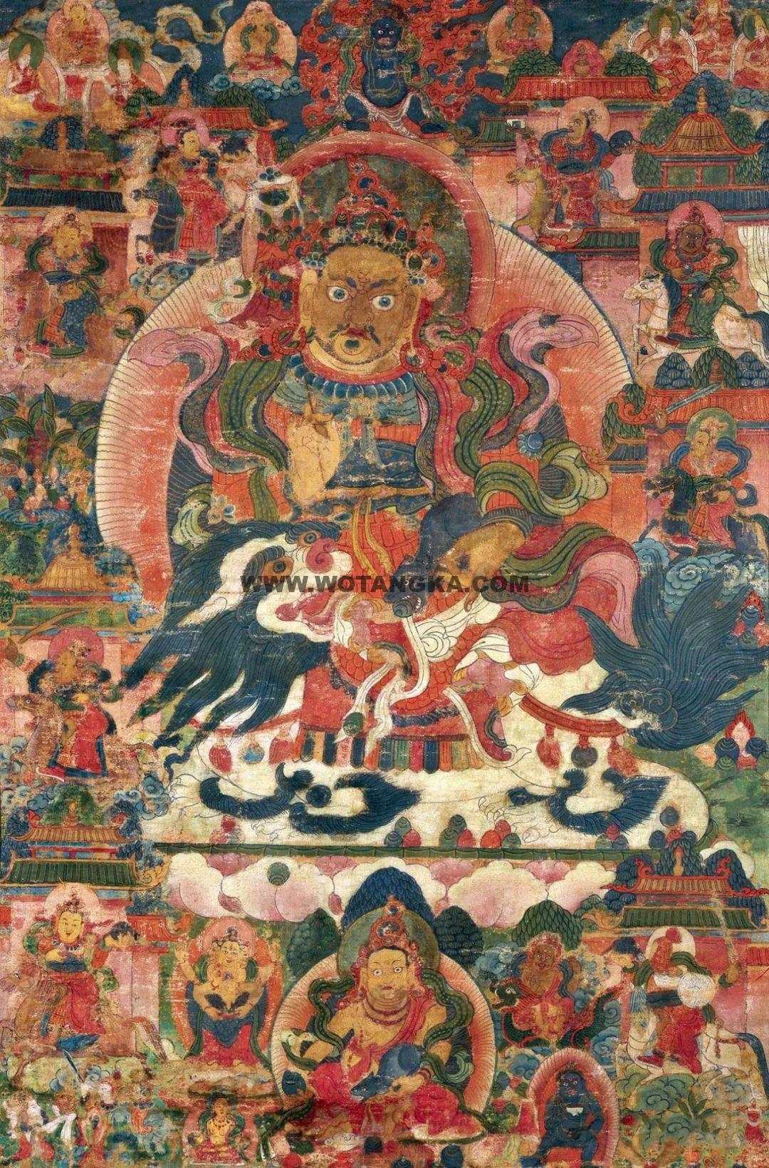 沃唐卡编号AC62193：财宝天王·八马财神