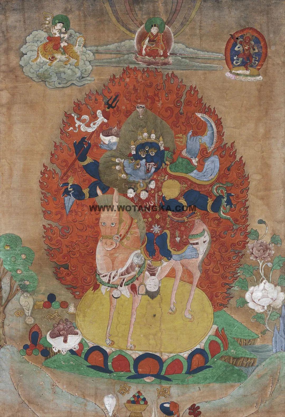 沃唐卡编号AC63784：吉祥天母·玛哈嘎拉双身