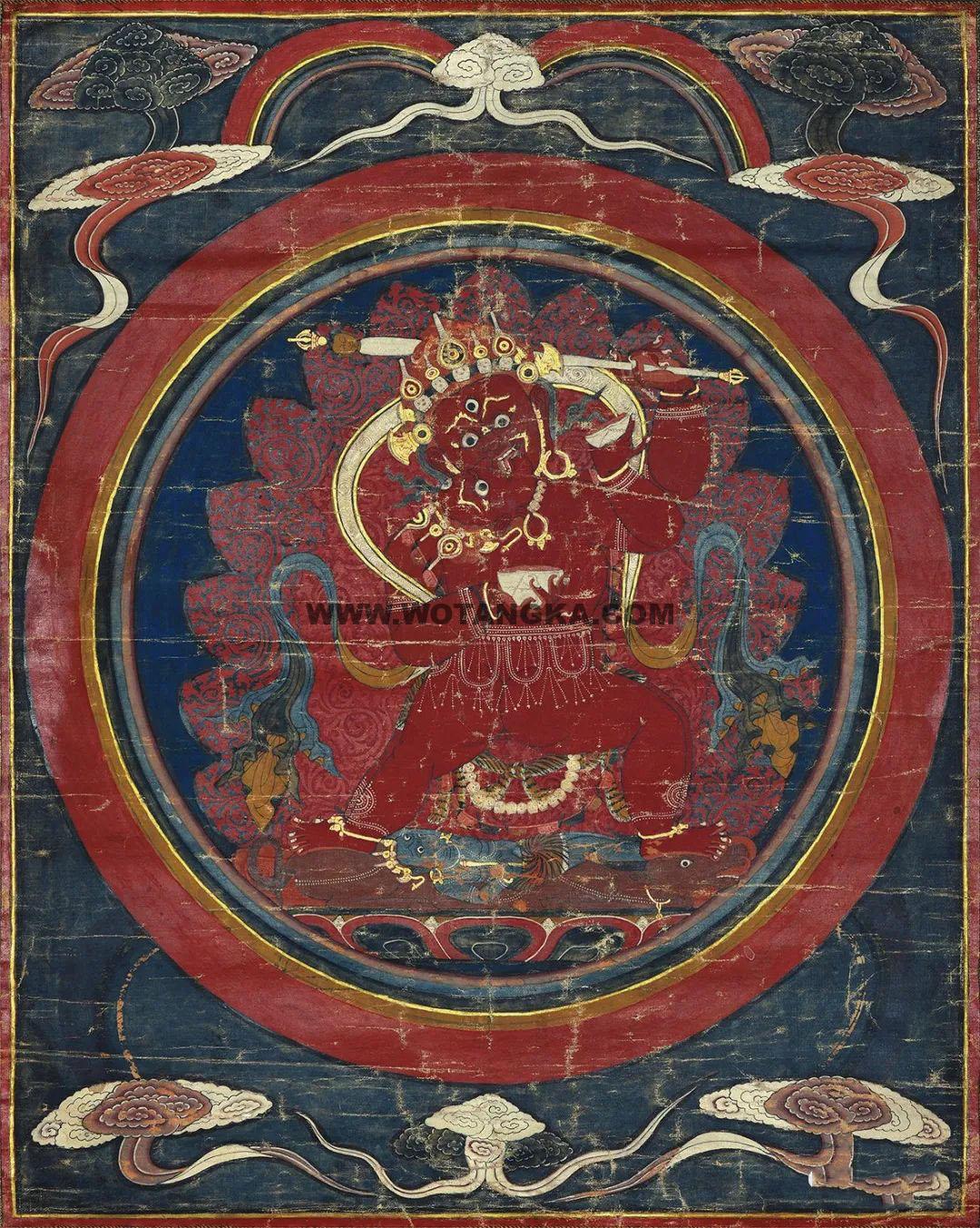 沃唐卡编号AC68698：红色阎摩敌