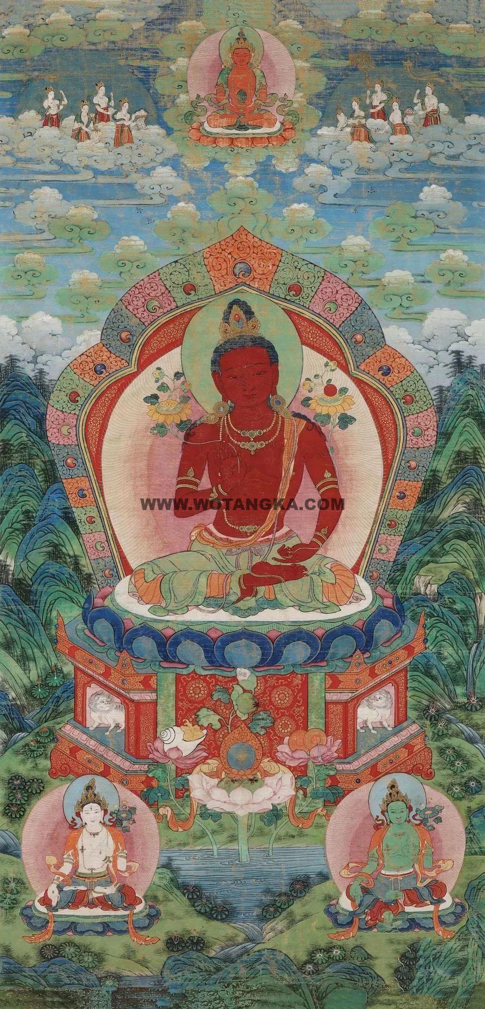 沃唐卡编号AC75024：持莲宝生佛
