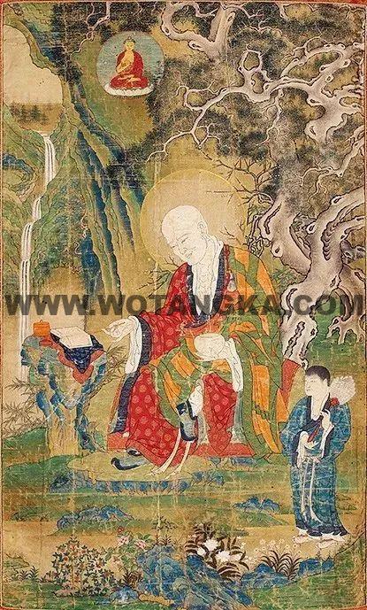 沃唐卡编号AC80398： 宾度罗拔罗堕尊者